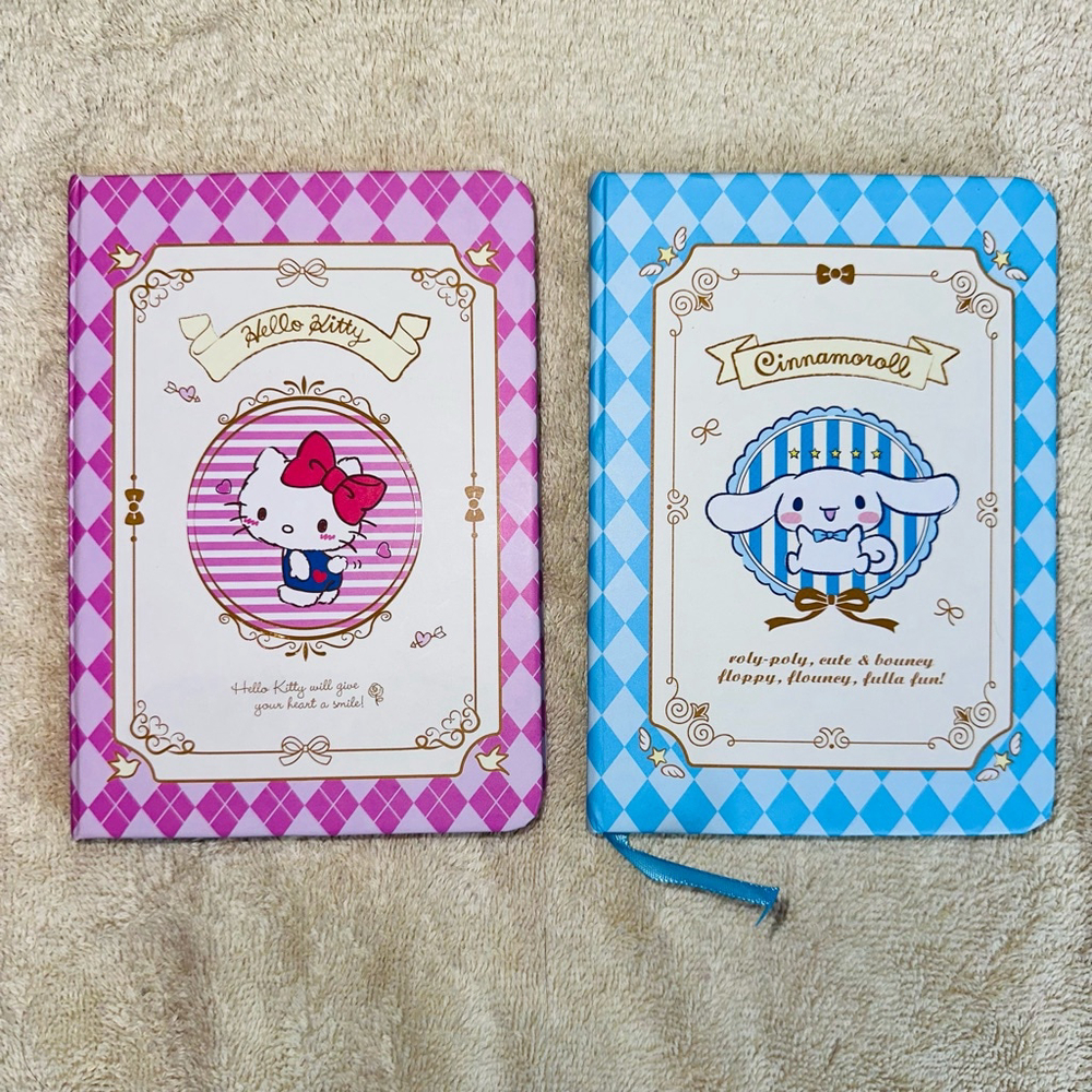 NEW Unused Sanrio Hello Kitty & Cinnamonroll Hard Back Book Style Notebooks